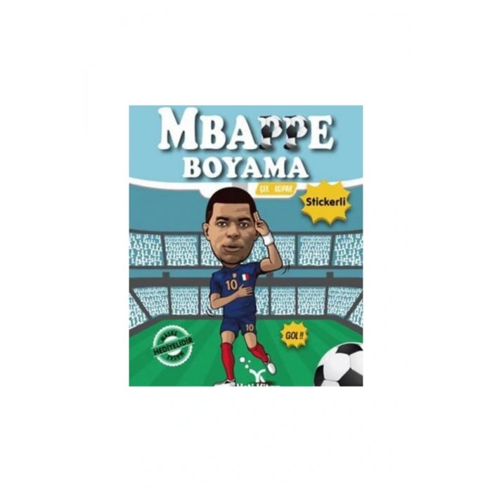 Efsane Futbolcular Boyama Kitabı Stickerlı-Maskeli - (Messi Ronaldo Neymar Mbappe)+ Telefon Standı