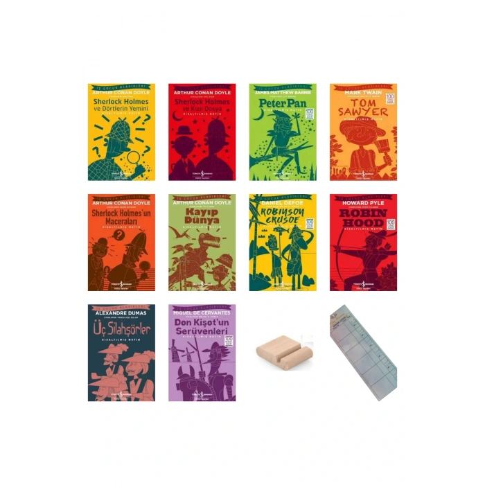 Çocuk Klasikleri 8-13 Yaş İlkokul ve Ortaokul Okuma Kitapları 10lu SET 1+Telefon Tutucu+Okuma Ayracı