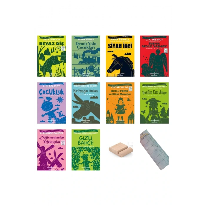 Çocuk Klasikleri 8-13 Yaş İlkokul ve Ortaokul Okuma Kitapları 10lu SET 4+Telefon Tutucu+Okuma Ayracı