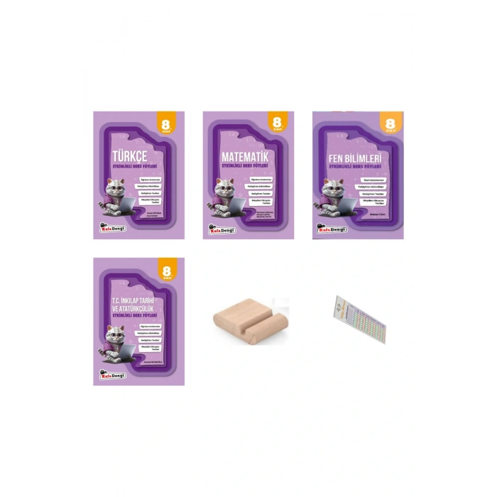 8. Sınıf Etkinlikli Ders Föyü Türkçe-Matematik-Fen-İnkılap-YENİ ÜRÜNTelefon Tutucu+Soru Çözüm Ayracı