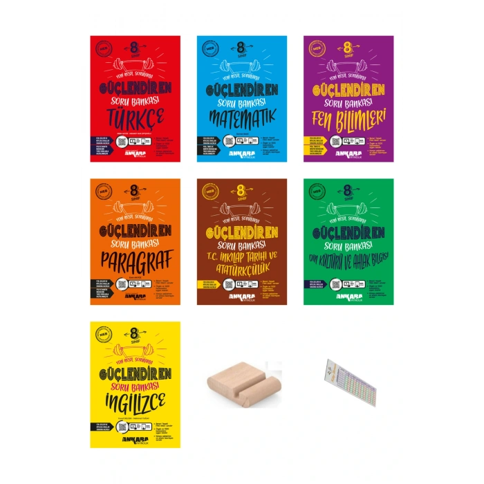 8. Sınıf Güçlendiren Soru Bankası 5lli SET(Türkçe+Matematik+Fen+İnkılap+Din)+Telefon Tutucu