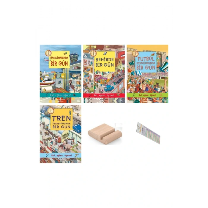 6 - 9 Yaş Bir Yıl ve Bir Gün Serisi Bul Eğlen Öğren!- Bulmaca Etkinlikli + 8 Kitap + Tablet Standı