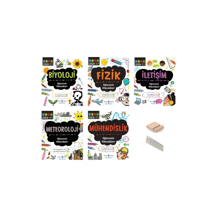 8-12 Yaş Eğlenceli Etkinlikler STEM Kitapları 5 Kitap Set-2 + Tablet Standı