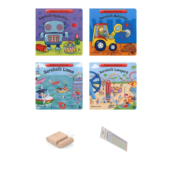 0-2 Yaş Hareketli Kitaplar Serisi -TÜM KİTAPLAR / 19 Kitap / İlave 6lı Minnak Serisi + Tablet Standı