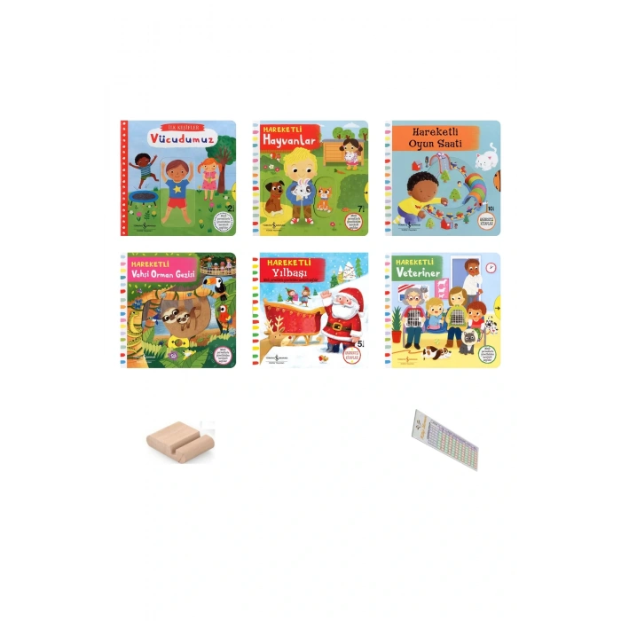 0-2 Yaş Hareketli Kitaplar Serisi  6lı  SET-3 + Tablet Standı