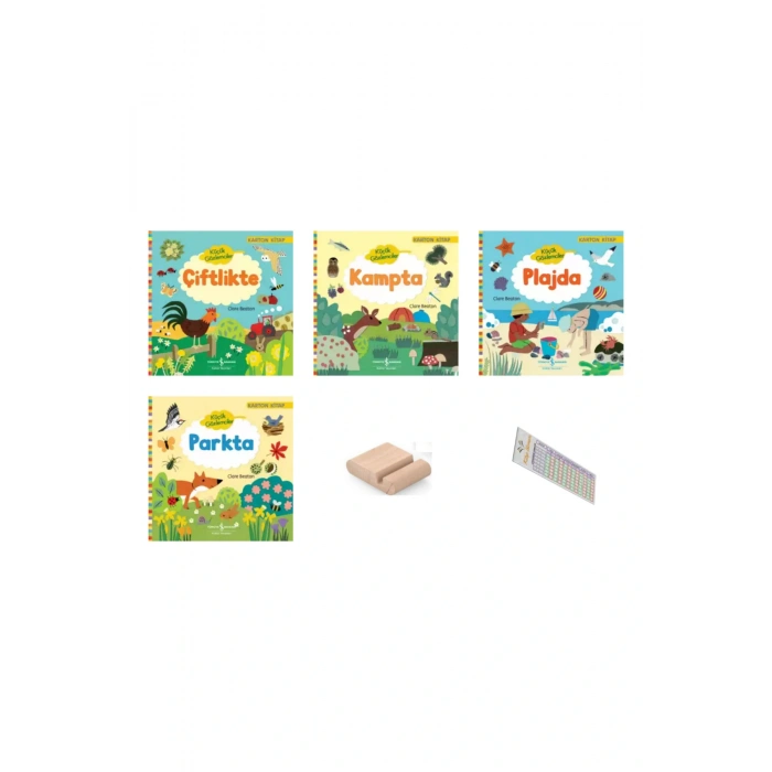 Küçük Gözlemciler -2-5 Yaş / Erken Keşif Serisi / Karton Kitap 4lü Set + tablet Standı