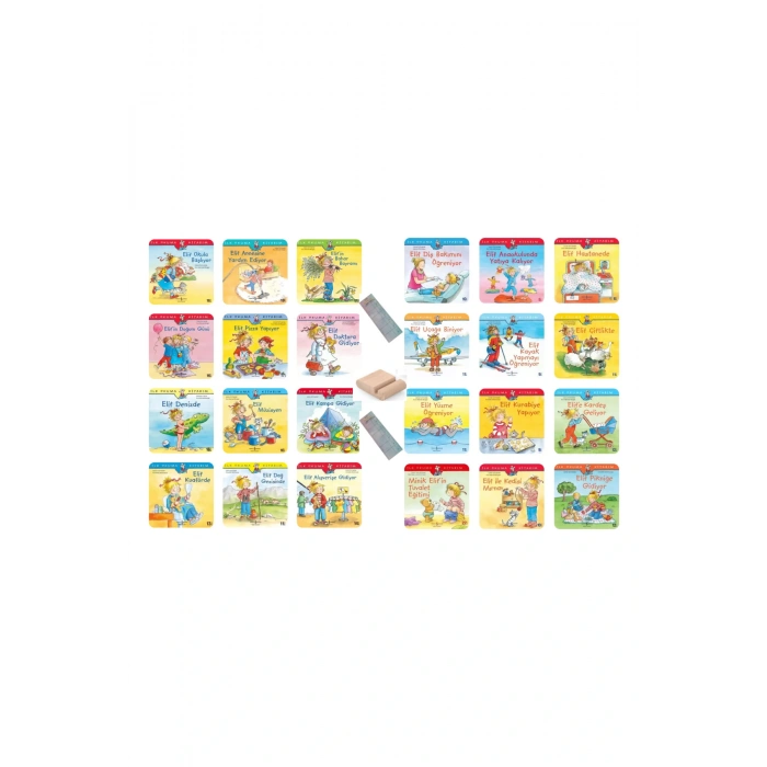 Elif Serisi Okuma Kitabım Değerler Eğitimi 4-7 Yaş Okul Öncesi ve İlkokul- 24 Kitap +Telefon Tutucu