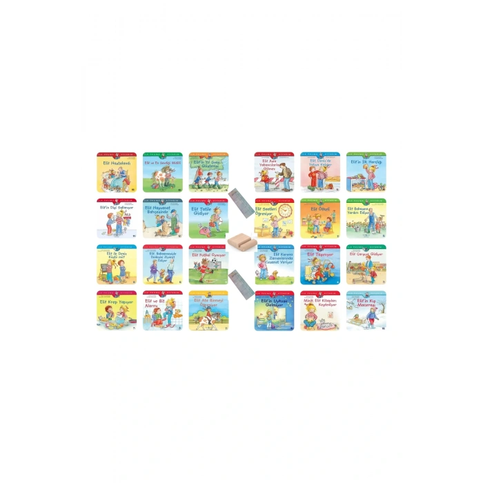 Elif İle Okuma Kitabım Değerler Eğitimi 4-7 Yaş Okul Öncesi ve İlkokul- 24 Kitap-2 +Telefon Tutucu
