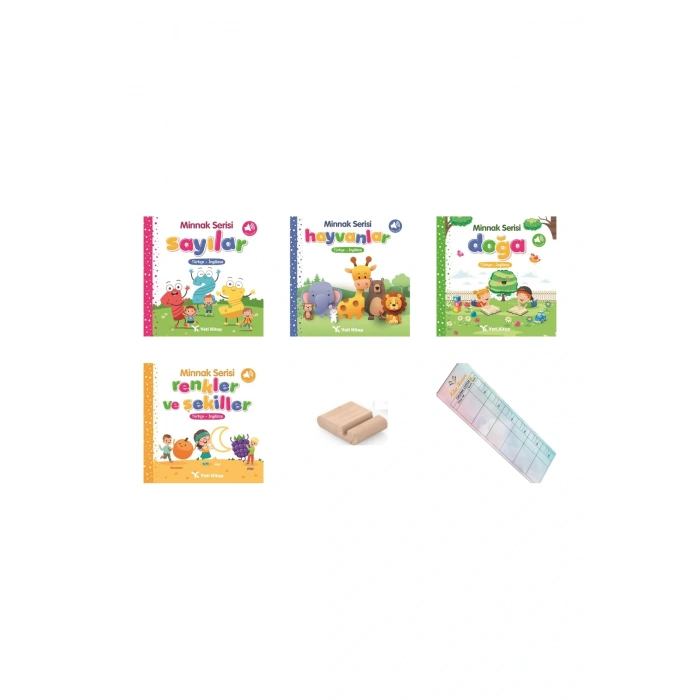 Minnak Serisi - Türkçe -İngilizce QR Seslendirmeli Bebek Kitapları +Tablet Standı+Okuma Takip Ayracı