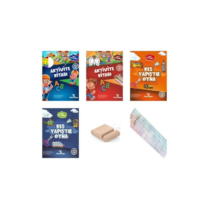3-5 Yaş Aktivite ve Etkinlik Kitabı 4lü - +Tablet Standı + Okuma Ayracı