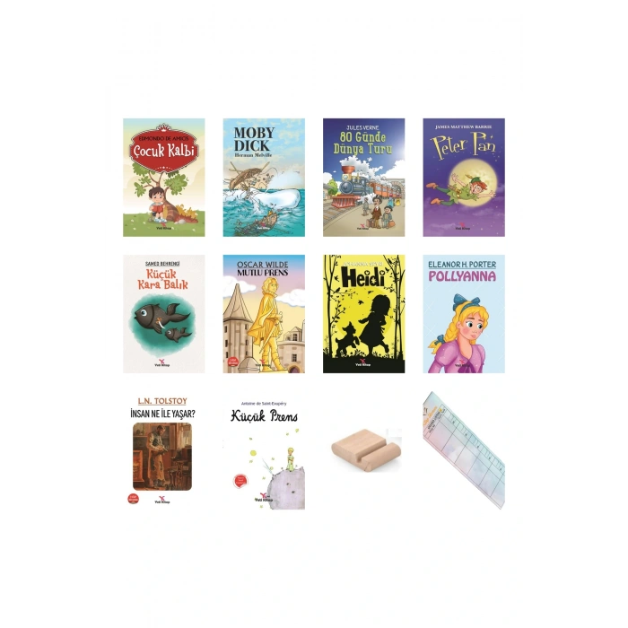 8-13 Yaş Dünya Çocuk Klasikleri 10 Kitap MEB Tavsiyeli 100 Temel Eser + Tablet Standı + Okuma Ayracı