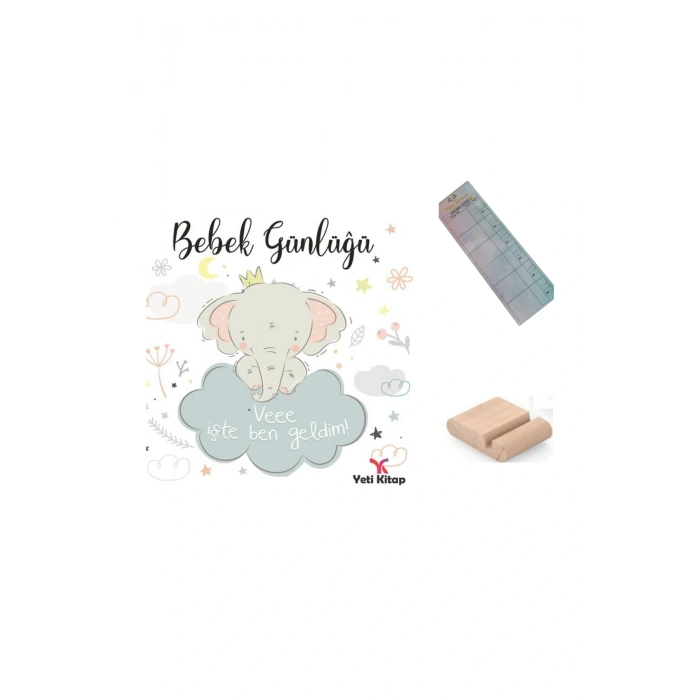 Yenidoğan Bebek Günlüğü - Hamilelik - Doğum ve Sonrası Bebek Hatıra Defteri 0-2 Yaş +Tablet Standı