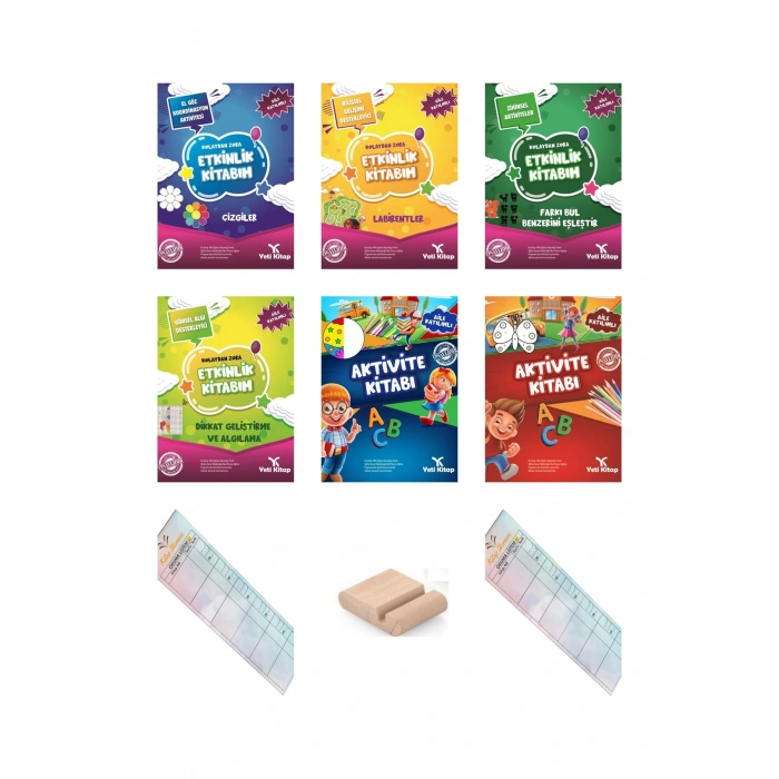 Etkinlik ve Aktivite Kitabı 6lı Set -3-6 Yaş +Tablet Standı + Okuma Ayracı