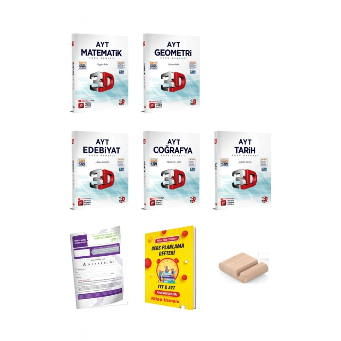 3D AYT Matematik Geometri Edebiyat Tarih Coğrafya Soru Bankası EŞİT AĞIR YKS 2026+PlanDefteri+Tutucu