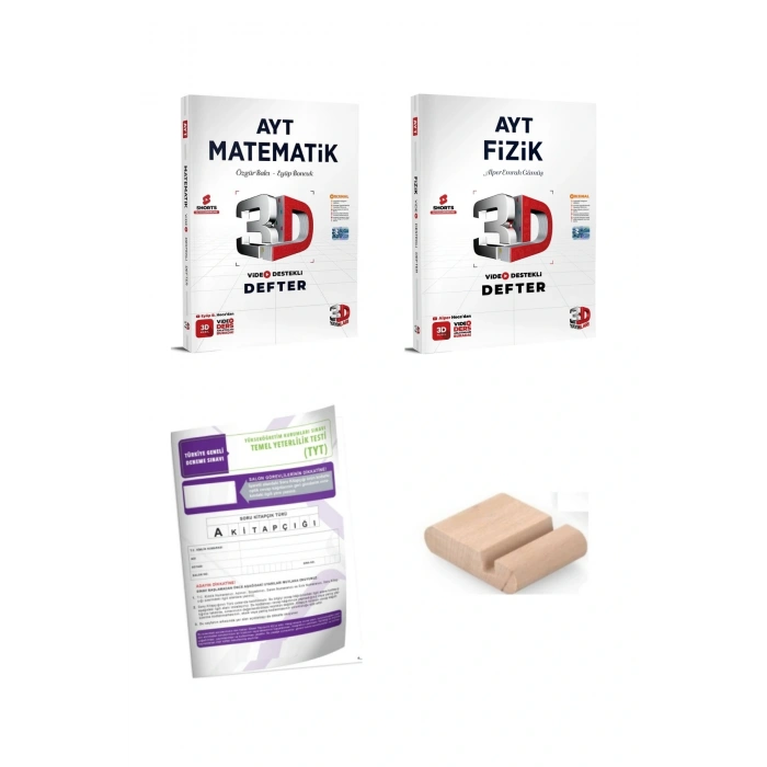 3D AYT Matematik Fizik Video Destekli Defter - YKS 2026 + Telefon Tutucu + TYT Deneme