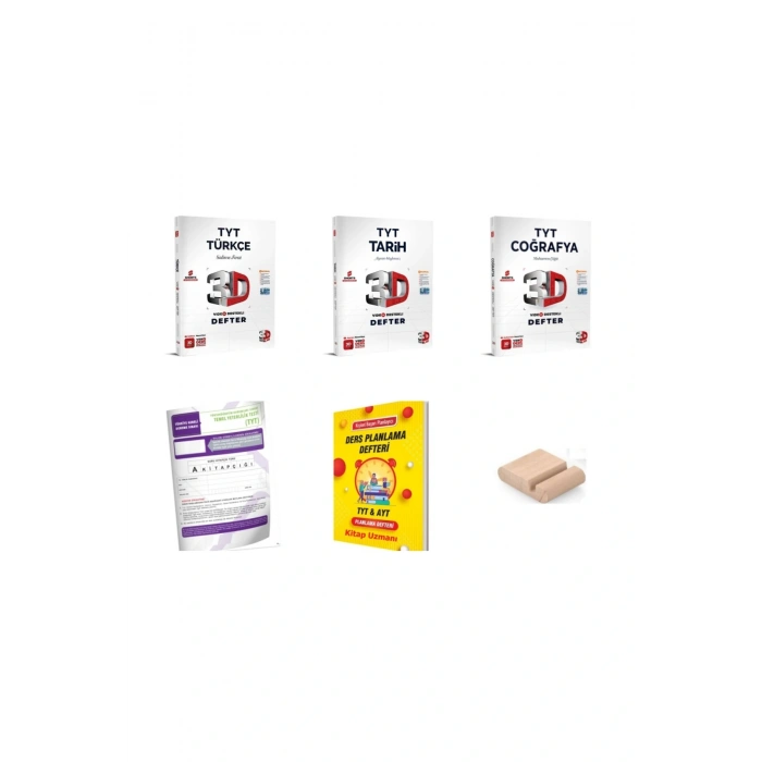 3D TYT Türkçe Tarih Coğrafya Video Destekli Defter YKS 2026 Planlama Defteri+Telefon Tutucu+Deneme