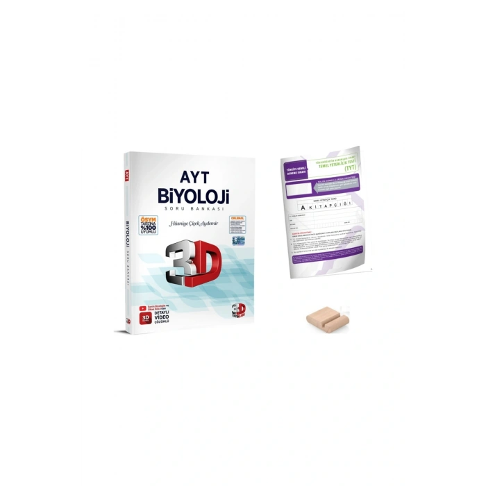 3D AYT Biyoloji Soru Bankası - YKS 2026 + Telefon Tutucu + TYT Deneme