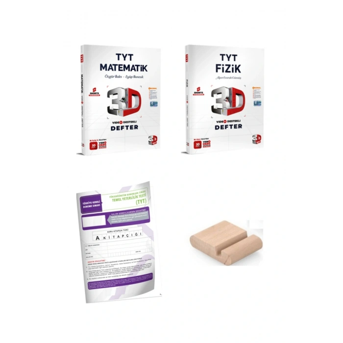 3D TYT Matematik Fizik SAYISAL Video Destekli Defter YKS 2026 + Telefon Tutucu + TYT Deneme