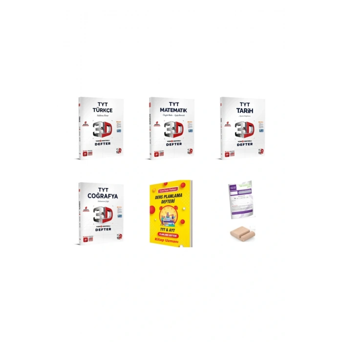 3D TYT Matematik Türkçe Tarih Coğrafya Video Destekli Defter EŞİT AĞR.YKS 2026 Plan Defteri+Tutucu