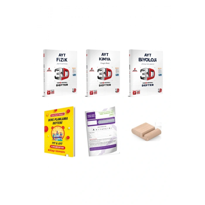 3D AYT Fizik Kimya Biyoloji Video Destekli Defter - YKS 2026 +Planlama Defteri+Telefon Tutucu+Deneme