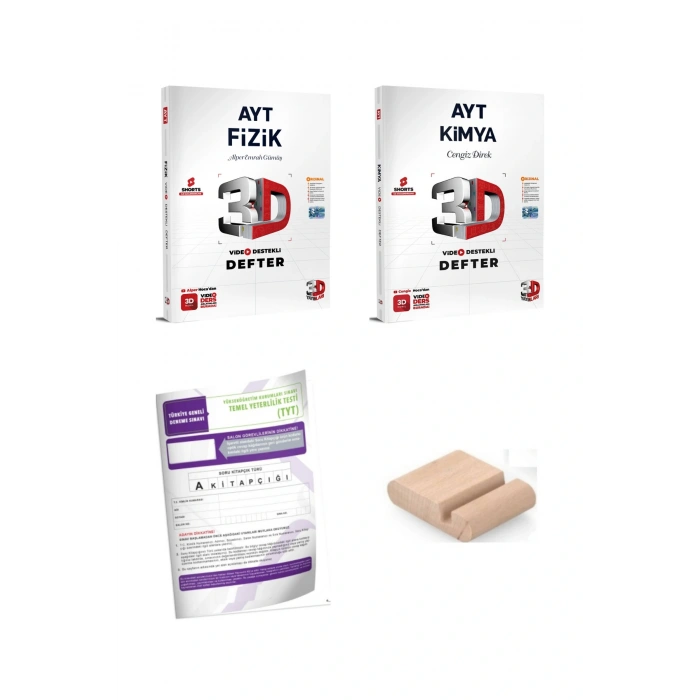 3D AYT Fizik Kimya Video Destekli Defter - YKS 2026 + Telefon Tutucu + TYT Deneme