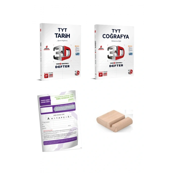 3D TYT Tarih Coğrafya Video Destekli Defter YKS 2026 Telefon Tutucu + TYT Deneme