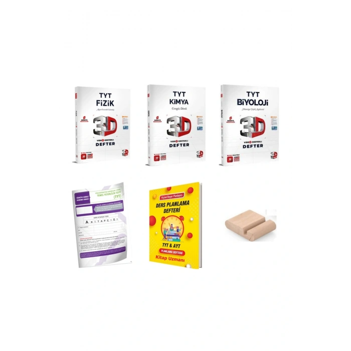 3D TYT Fizik Kimya Biyoloji SAYISAL Video Destekli Defter YKS 2026 Planlama Defteri+ Tutucu+Deneme