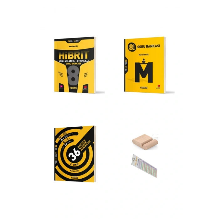 HIZ 8.Sınıf Matematik HİBRİT + Soru Bankası + Haftalık Deneme LGS 2026 + Telefon Tutucu+Çözüm Ayracı