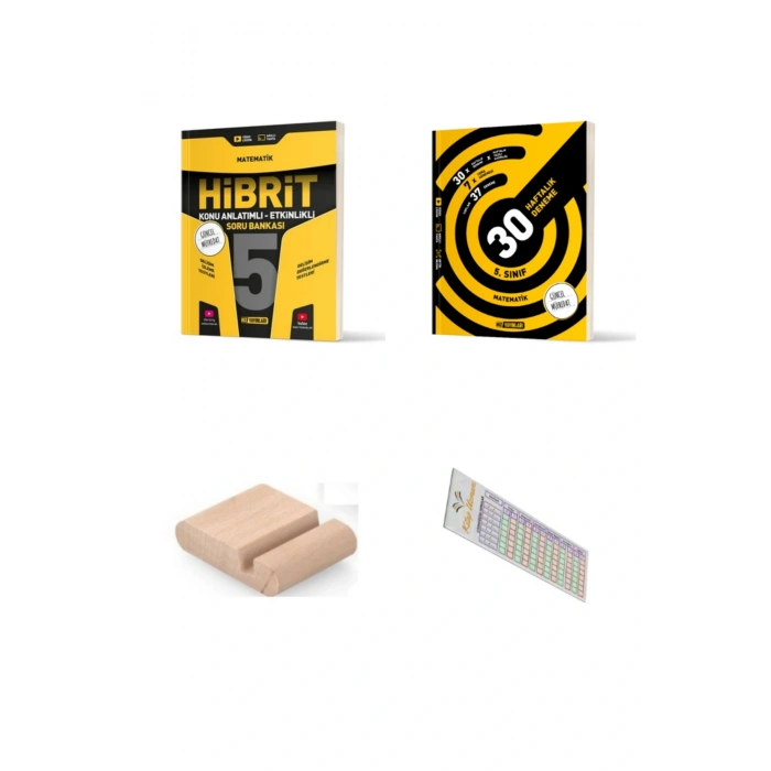 HIZ 5. Sınıf Matematik Soru HİBRİT + 30 Haftalık Deneme 2025-2026 + Telefon Tutucu+Çözüm Ayracı