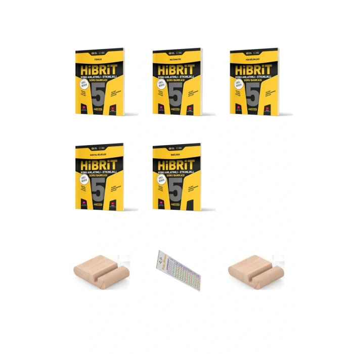 HIZ 5. Sınıf Türkçe Matematik Fen Sosyal İngilizce HİBRİT Soru Bankası 2025-2026 +Telefon Tutucu