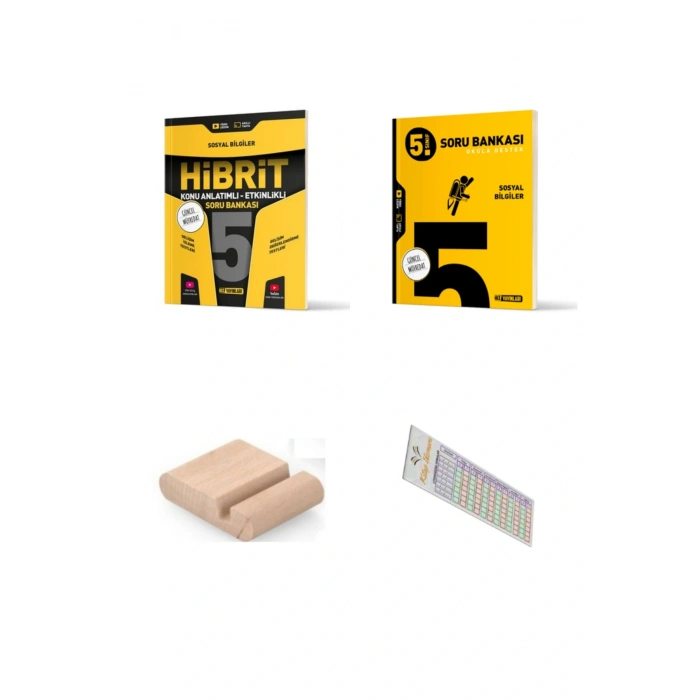 HIZ 5. Sınıf Sosyal HİBRİT + Soru Bankası 2025-2026 + Telefon Tutucu + Çözüm Ayracı