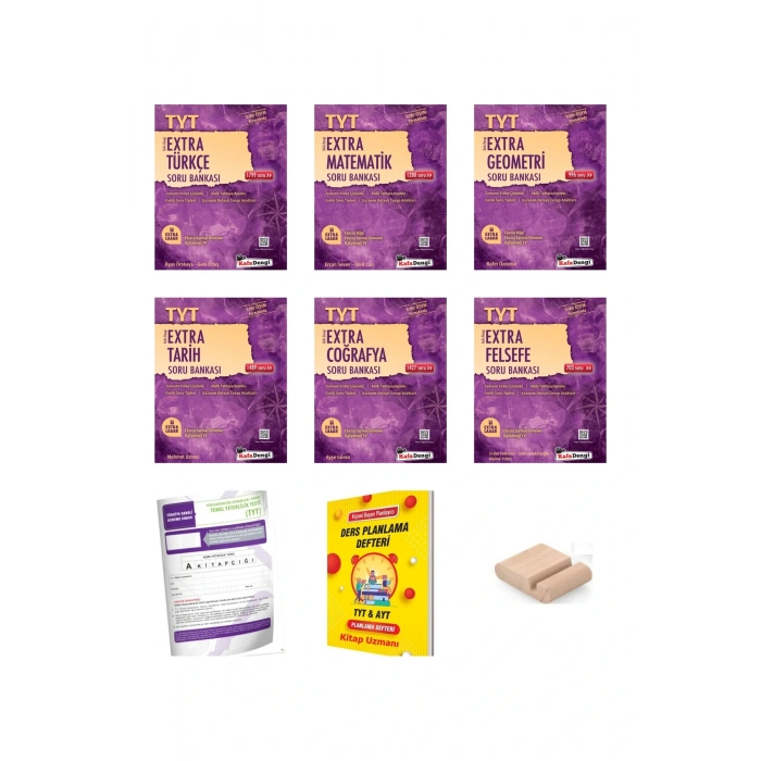 KafaDengi TYT Extra EŞiT AĞIRLIK SETİ-1 Türkçe Mat Geo Tar Coğ fels Soru Bankası Plan Defteri+Tutucu