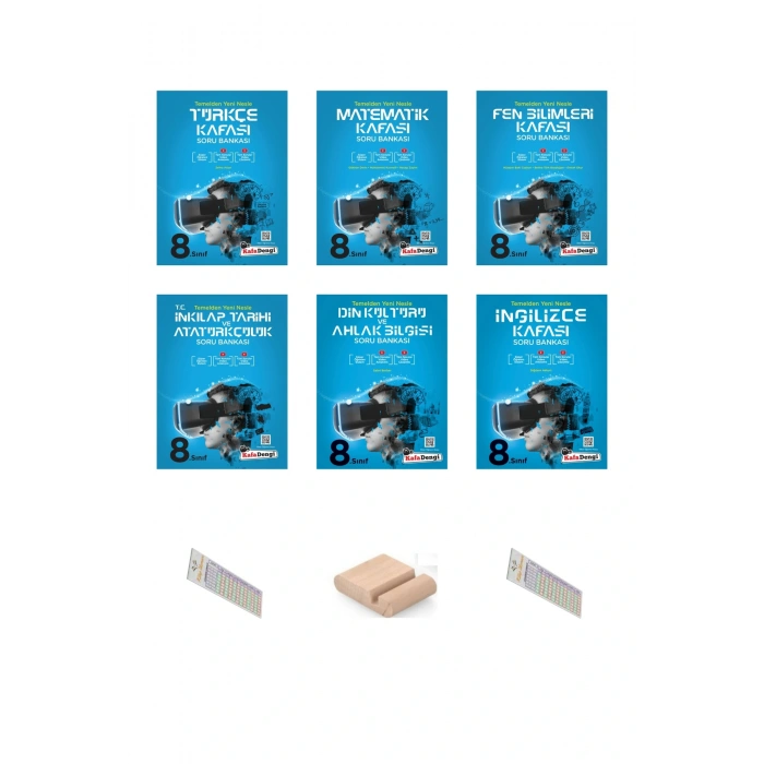 8.Sınıf TÜM BRANŞLAR Türkçe Mat Fen İnkılap İngilizce Din Kafası Soru Bankası LGS 2026+Telefon Tutucu