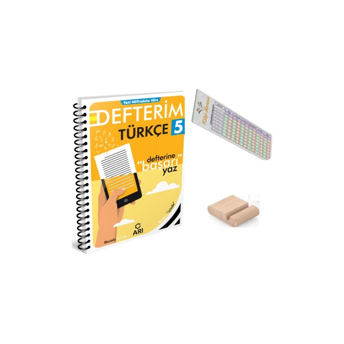 ARI 5. Sınıf Türkçe Defterim - Türkçemino - 2025-2026 + Telefon Tutucu + Çözüm Ayracı