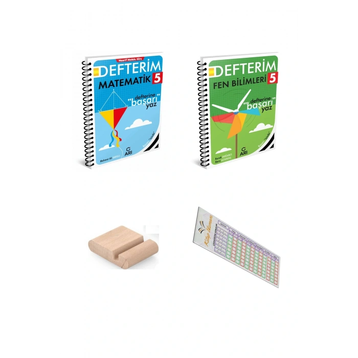 ARI 5. Sınıf Matematik + Fen Bilimleri Defterim SETİ - 2025-2026+Telefon Tutucu+Çözüm Ayracı