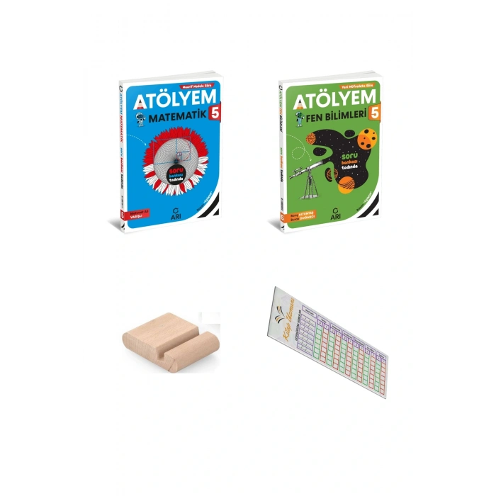 ARI 5. Sınıf Matematik + Fen Bilimleri Atölyem SETİ - 2025-2026+Telefon Tutucu+Çözüm Ayracı