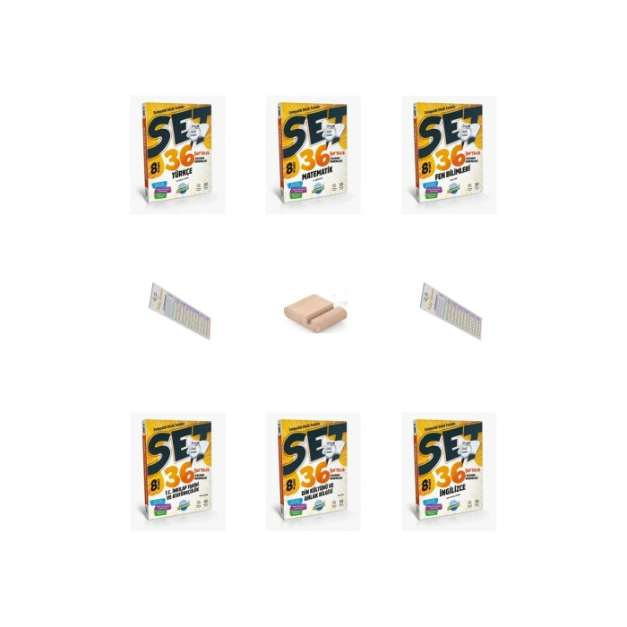 8. Sınıf SET 36 Haftalık Kazanım Denemeleri Tüm Dersler SETİ 6 Branş + Telefon Tutucu + Çözüm Ayracı