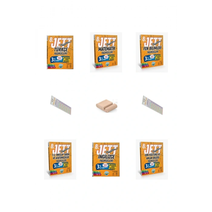 8. Sınıf JET Fasikülleri Tüm Dersler SETİ 6 Branş + Telefon Tutucu + Çözüm Ayracı