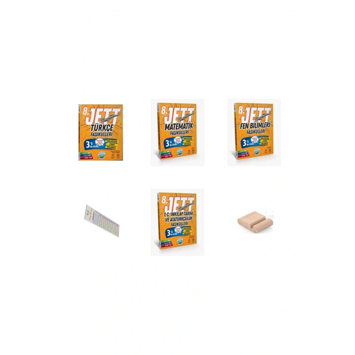 8. Sınıf JET Fasikülleri Türkçe + Matematik + Fen + İnkılap LGS 2026 + Telefon Tutucu+Çözüm Ayracı