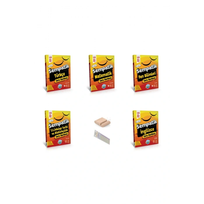 8. Sınıf Sempatik Soru Bankası 5li SET LGS 2026 + Telefon Tutucu + Çözüm Ayracı