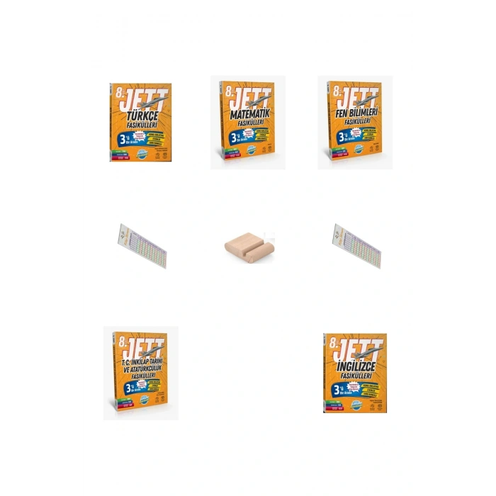 8. Sınıf JET Fasikülleri 5li SETİ Tüm Dersler (Türkçe Mat Fen İnk İNg) + Telefon Tutucu+Çözüm Ayracı