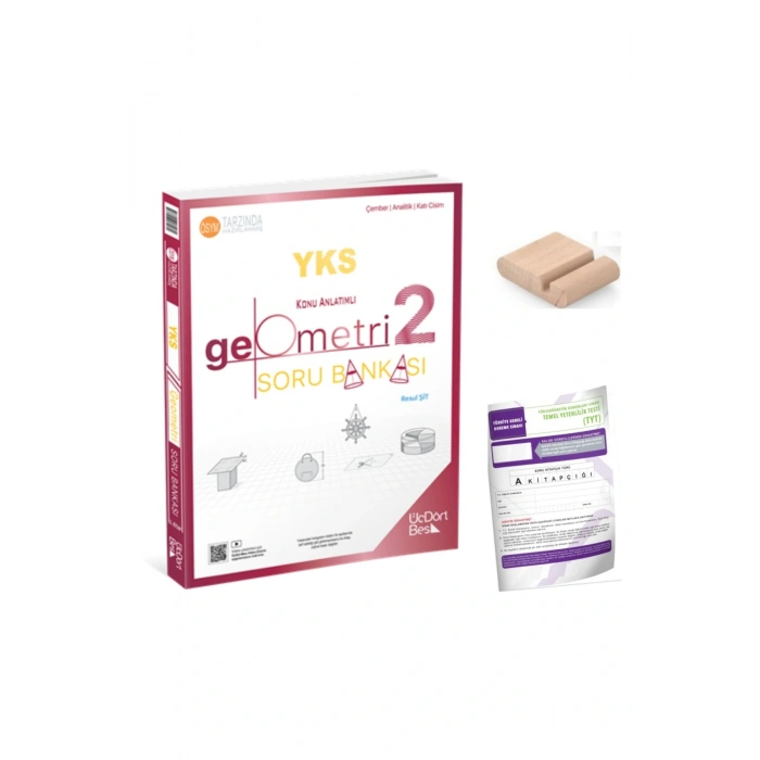 345 -Üç Dört Beş TYT-AYT Geometri 2 Konu Anlatımlı Soru Bankası YKS 2026 +Telefon Tutucu + Deneme