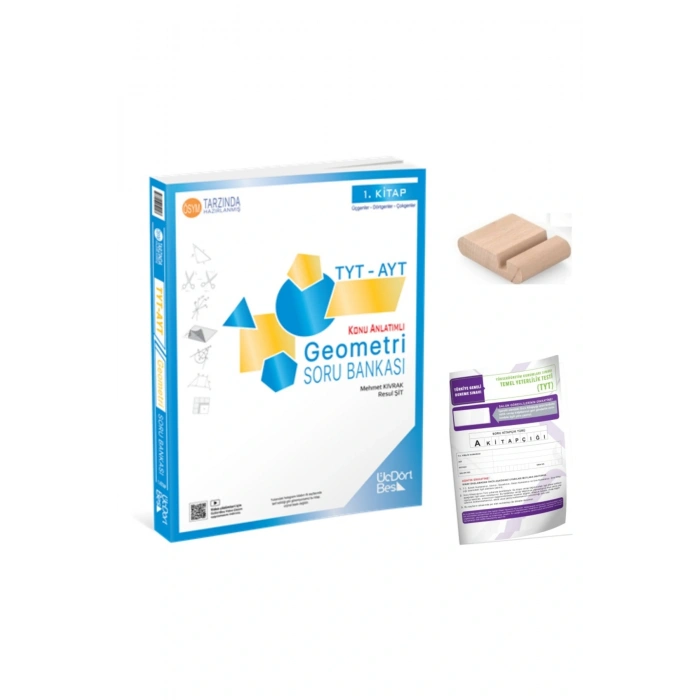345 -Üç Dört Beş TYT-AYT Geometri 1 Konu Anlatımlı Soru Bankası YKS 2026 +Telefon Tutucu + Deneme