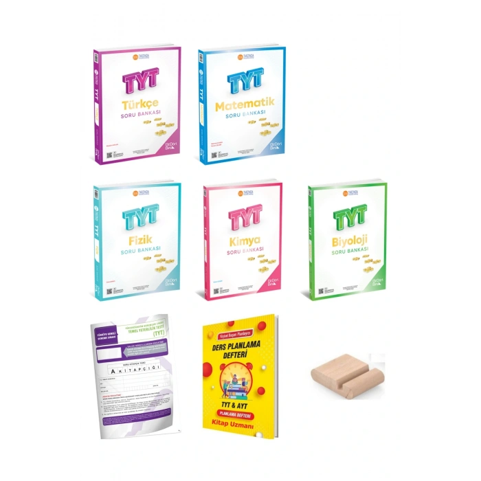 345 -ÜçDörtBeş TYT Türkçe Matematik Fizik Kimya Biyoloji Soru Bankası YKS 2026+Plan Defteri+Tutucu