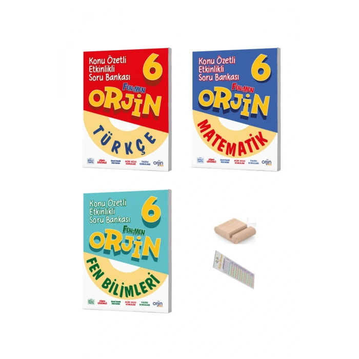 ORJİN 6. Sınıf Matematik Fen Türkçe Konu Özetli Soru Bankası YENİ 2026 + Telefon Tutucu+Çözüm Ayracı