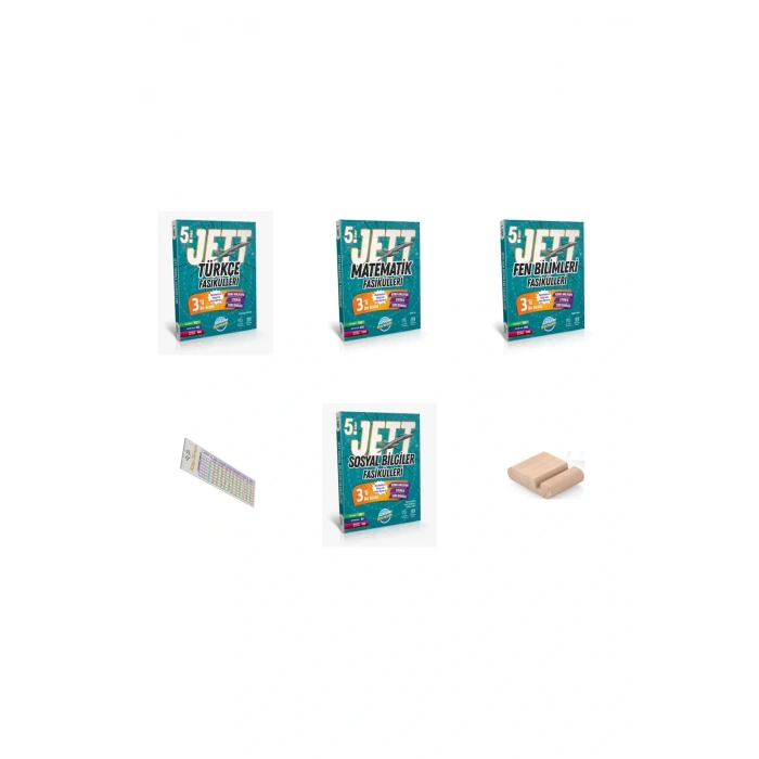 5. Sınıf JET Fasiküller Türkçe + Matematik + Fen + Sosyal 2025-2026 + Telefon Tutucu+Çözüm Ayracı