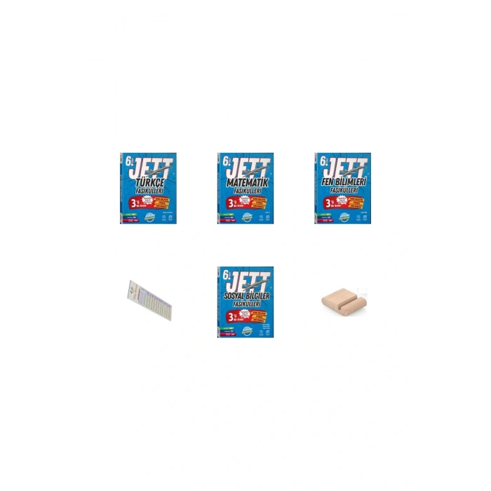6. Sınıf JET Fasiküller Türkçe + Matematik + Fen + Sosyal YENİ 2026 + Telefon Tutucu+Çözüm Ayracı