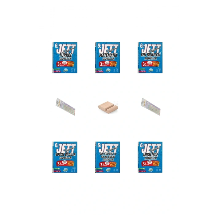 6. Sınıf JET Fasikülleri Tüm Dersler SETİ 6 Branş + Telefon Tutucu + Çözüm Ayracı