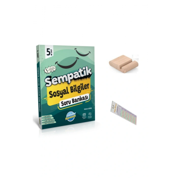 5. Sınıf Sempatik Sosyal Soru Bankası 2025-2026 + Telefon Tutucu + Çözüm Ayracı