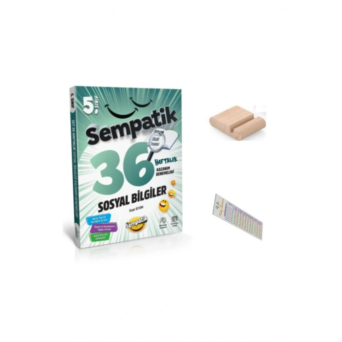 5. Sınıf Sempatik Sosyal 36 Haftalık Kazanım Denemeleri 2025-2026 + Telefon Tutucu + Çözüm Ayracı